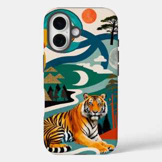 Fünffarbiger brillanter Tiger iPhone 16 Hülle
