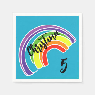 Fünfjährige Rainbow-Geburtstagsparty Serviette