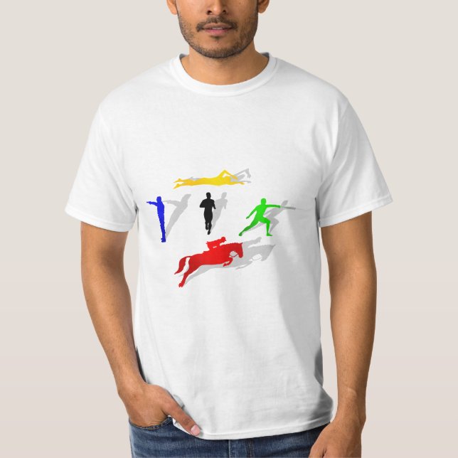 Fünfkampf, der das Schießen-Schwimmen-Springen T-Shirt (Vorderseite)