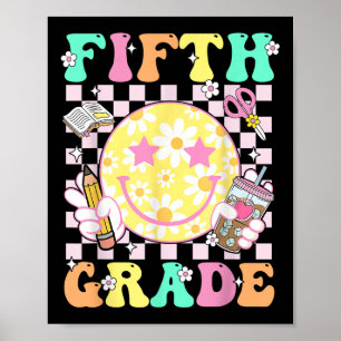 Fünfte 5. Klasse Lehrer Kinder Preppy First Day Poster