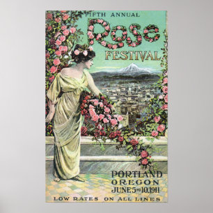 Fünfte jährliche Rose Festival Werbung Poster