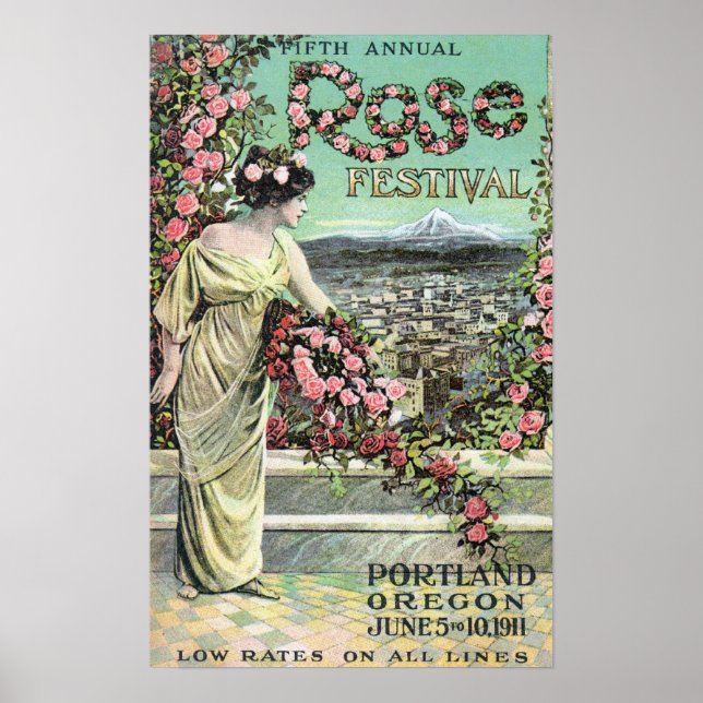 Fünfte jährliche Rose Festival Werbung Poster (Vorne)