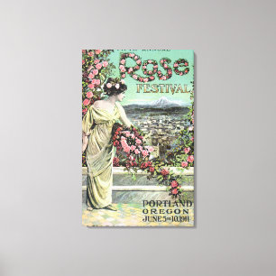 Fünfte jährliche Rosen-Festival-Anzeige Leinwanddruck