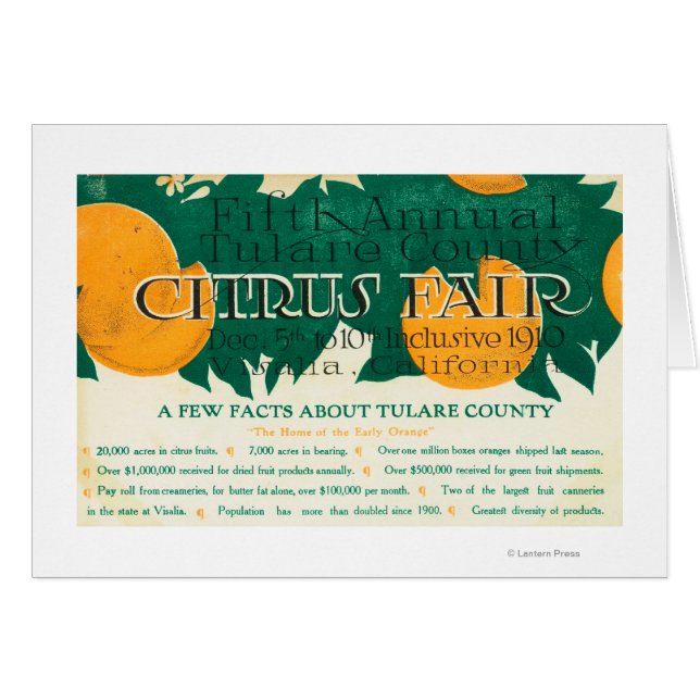Fünfte jährliche Tulare Landkreis Citrus Fair Werb (Vorderseite (Horizontal))