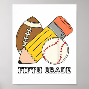 Fünfte Klasse 5. Klasse Baseball Fußball Kinder Rü Poster