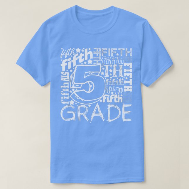 Fünfte Klasse Doodle zurück zum Schullehrer  T-Shirt (Design vorne)
