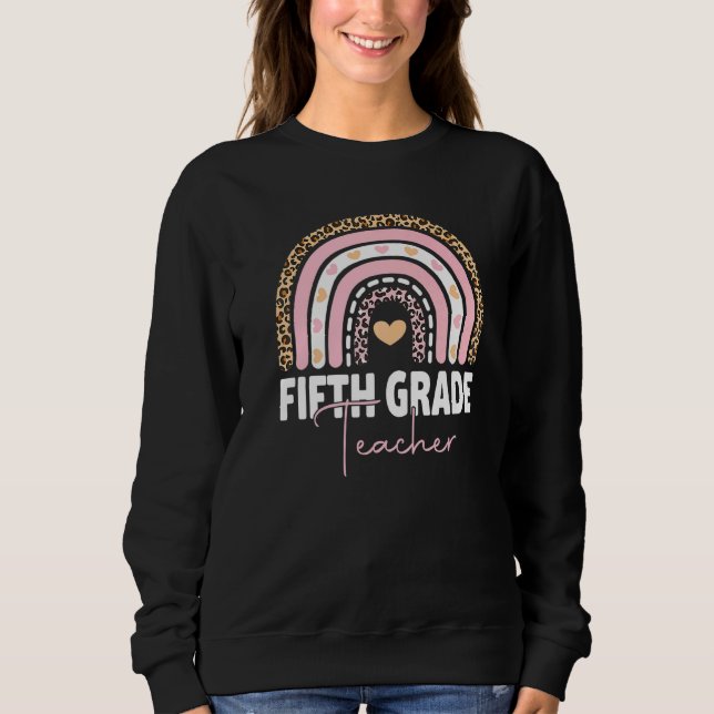 Fünfte Klasse Lehrer Team 5th Grade Squad Rainbow Sweatshirt (Vorderseite)