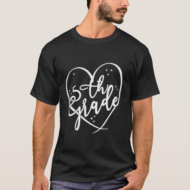 Fünfte Klasse Team Lehrer Student 5th Grade Heart T-Shirt (Vorderseite)