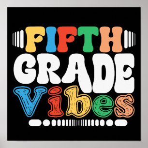 Fünfte Klasse Vibes Funny Back to School 5th Grade Poster