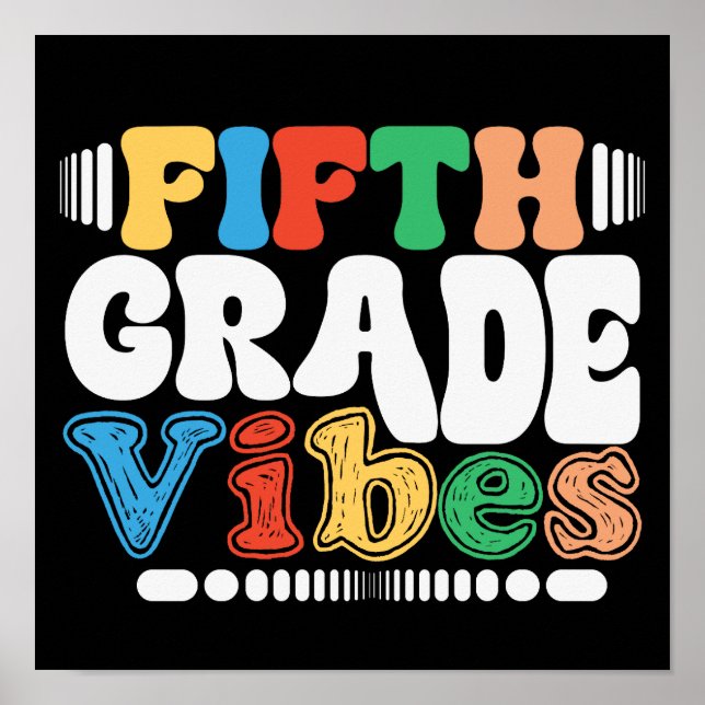 Fünfte Klasse Vibes Funny Back to School 5th Grade Poster (Vorne)
