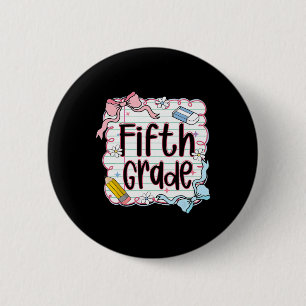 Fünfte Klasse zurück zur Schule für Mädchen Rosa N Button