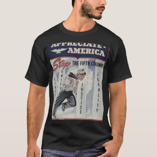 Fünfte Kolonne Vintage Kriegspropaganda USA schätz T-Shirt