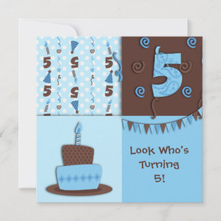 Fünfter Geburtstag: Junge:Einladung Einladung