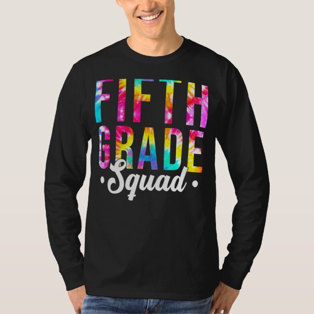 Fünftes Team der Squad Gefärbte Krawatte Fünfter L T-Shirt (Vorderseite)