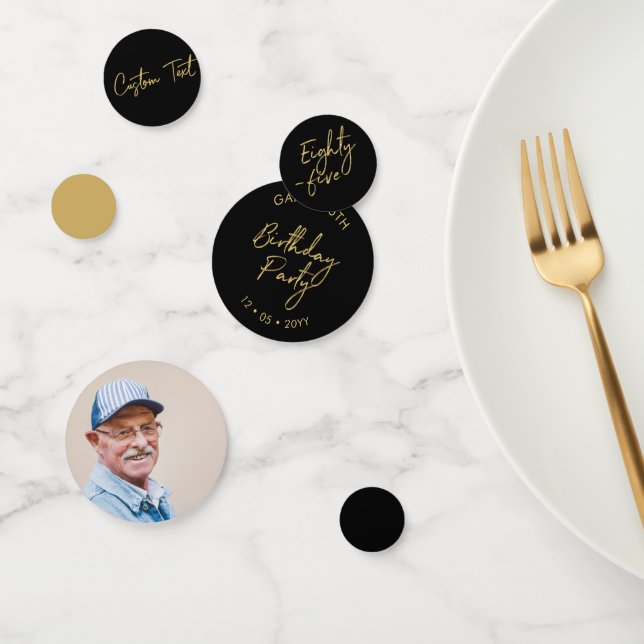 fünfundachtzig | Gold & Black 85. Geburtstagsparty Konfetti (Gruppe)