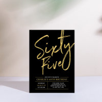 fünfundsechzig | Gold & Black 65. Geburtstagsparty