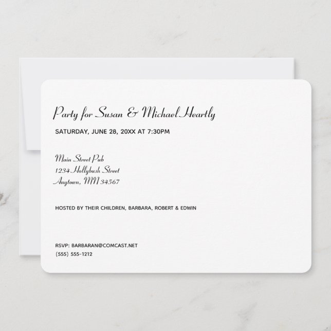 Fünfundzwanzig mit Informationen über die Hintergr Einladung (Rückseite)