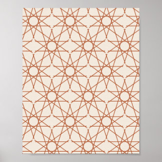 Fünfzackige Sterngeometrie in Terrakotta und Elfen Poster