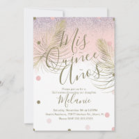 Fünfzehn Faux-Glitter-Punkte Gold-Feder Rosa