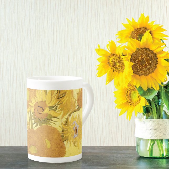 Fünfzehn Sonnenblumen Vincent van Gogh Prozellantasse (Von Creator hochgeladen)