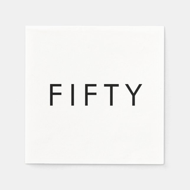 Fünfzig 50. Geburtstagsfeier Serviette (Vorderseite)