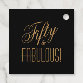 Fünfzig & FABULOUS Black & Gold 50. Geburtstag Geschenkanhänger