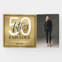 Fünfzig & Fantastisch Gold Schriftzug 50. Geburtst