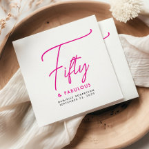 Fünfzig & Fantastisch Pinke Schrift Name Datum Geb