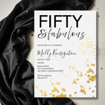 Fünfzig & Fantastisch Schwarz und Gold Geburtstag