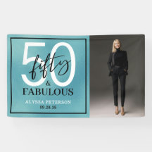 Fünfzig & Fantastisch Teal Schriftzug 50. Geburtst