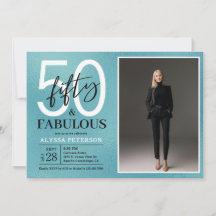 Fünfzig & Fantastisch Teal Schriftzug 50. Geburtst