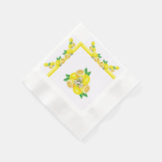 Fünfzig geprägte PapierNapkins mit Lemon-Design Serviette