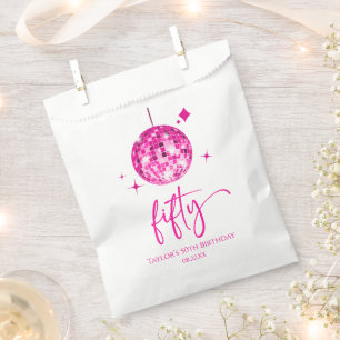 Fünfzig Rosa Disco Ball 50. Geburtstagsfeier Geschenktütchen