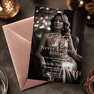 Fünfzig Sah Nie Besser Aus Rose Gold Magazine Gebu Einladung