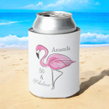 Fünfzig und fabelhaft rosa Flamingo Custom