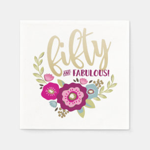 Fünfzig und fabelhafte Geburtstagsparty Napkins Serviette
