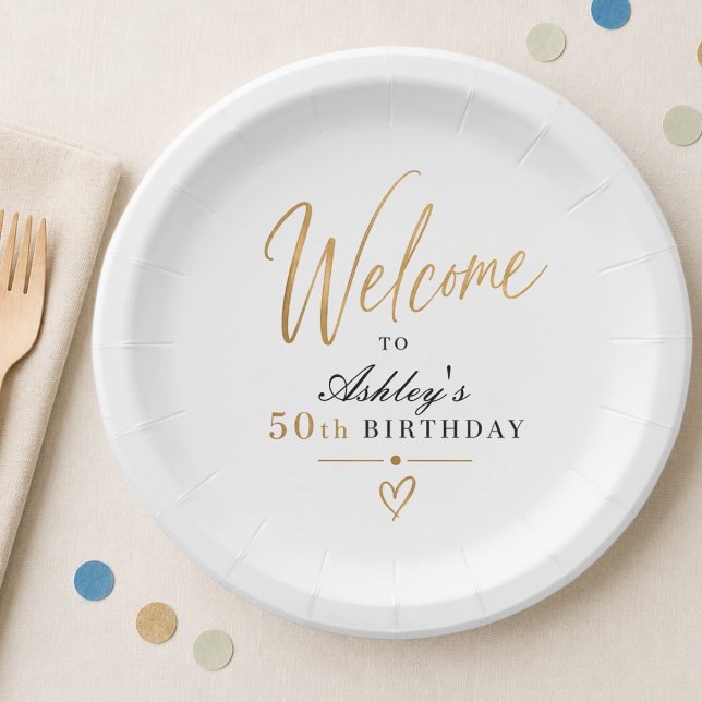 Fünfzig und Fantastisch 50. Geburtstag Pappteller (Von Creator hochgeladen)