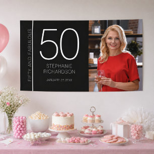 Fünfzig und Fantastisch 50. Geburtstag Poster Banner