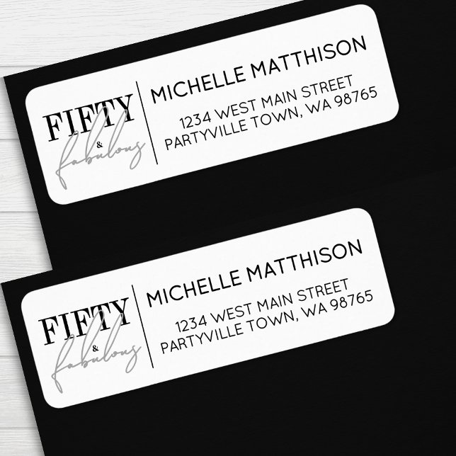Fünfzig Und Fantastisch 50. Geburtstag Rücksendead (Fifty And Fabulous 50th Birthday Return Address label )