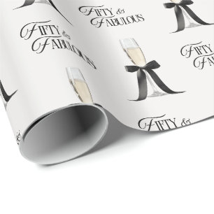 Fünfzig und Fantastisch Chic Champagner-Schleife 5 Geschenkpapier