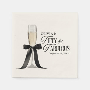 Fünfzig und fantastisch Chic Champagner-Schleife 5 Serviette