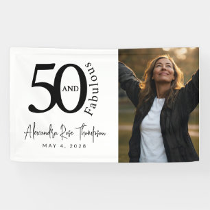 Fünfzig und Fantastisch Fette Foto 50. Geburtstags Banner