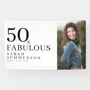 Fünfzig und Fantastisch Fette Foto 50. Geburtstags Banner