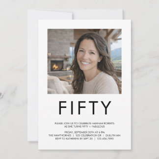 Fünfzig und Fantastisch Foto 50. Geburtstagsfeier Einladung