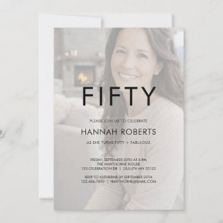 Fünfzig und Fantastisch Foto 50. Geburtstagsfeier Einladung