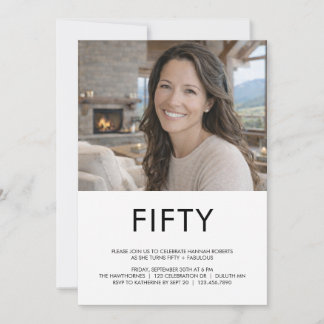 Fünfzig und Fantastisch Foto 50. Geburtstagsfeier Einladung