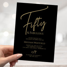 Fünfzig und Fantastisch Gold Schrift 50. Geburtsta