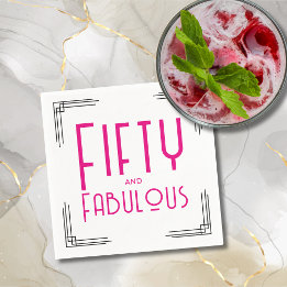 Fünfzig und Fantastisch Hot Pink Art Deco 50. Gebu Serviette