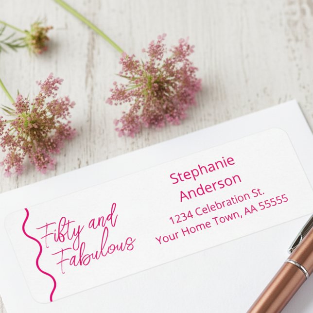 Fünfzig und Fantastisch Pink Schrift (Von Creator hochgeladen)
