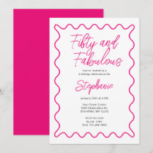 Fünfzig und fantastisch Pink Schrift